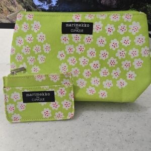 Marimekko Lime Green Floral Coin Pouch
